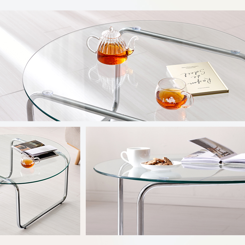 ガラステーブル 丸 幅80 可愛い テーブル ...の詳細画像3