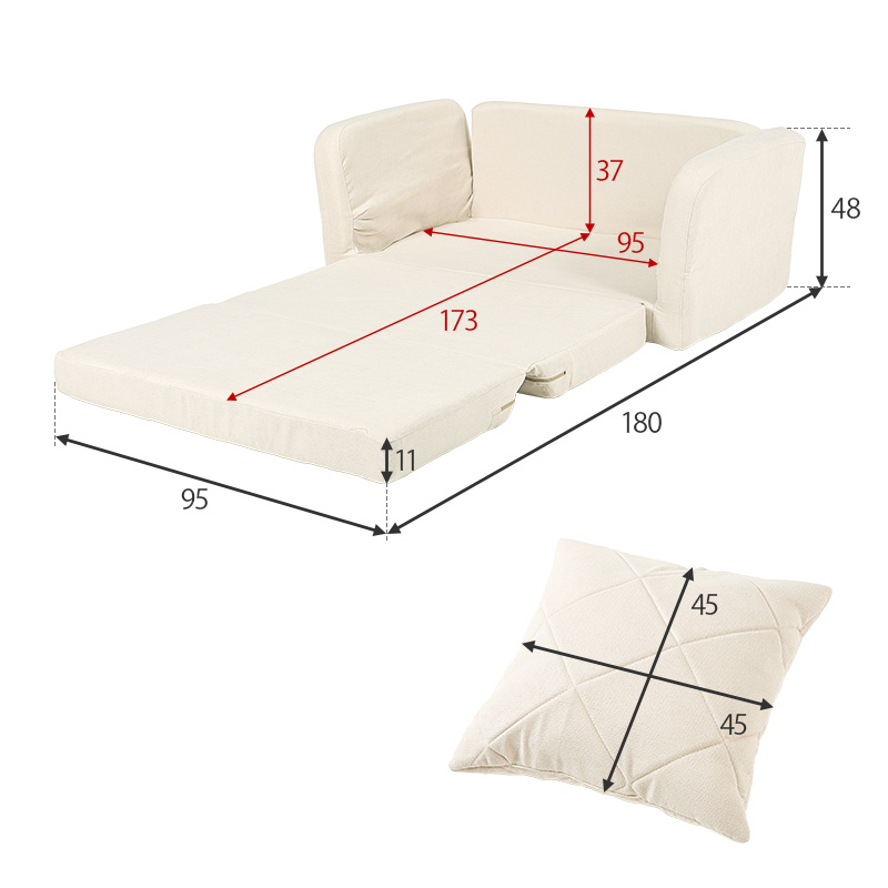 ソファーベット 2人掛け ソファベッド コンパクト ソファ リクライニング おしゃれ 北欧 ソファー 可愛い ソファーベッド 2人用 白 ホワイト 完成品 ステラ｜f-space｜23