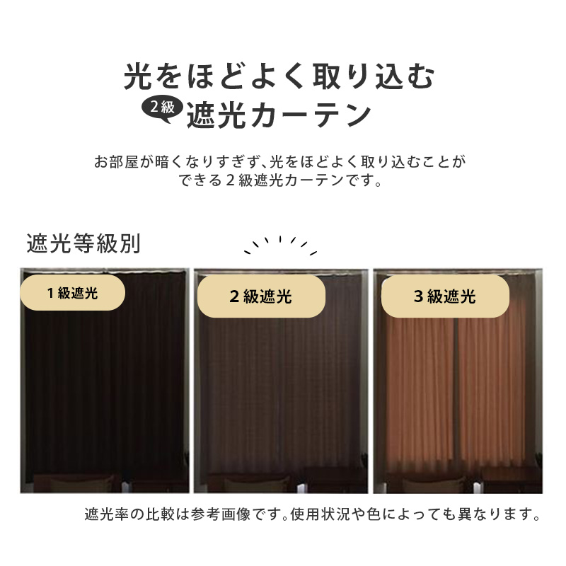 ユニベール 2級遮光カーテン ドレープカーテン 幅100cm(2枚組)丈 ユニベール 2級遮光カーテン ドレープカーテン 幅100cm(2枚組)丈