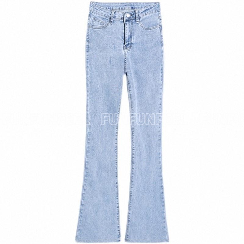 HOLIDAY　デニムパンツ　レディース　ハイウエスト　スキニー　フレア　ブルー HIGH WAIST SKINNY FLARE DENIM PANTS ハイウエストスキニー