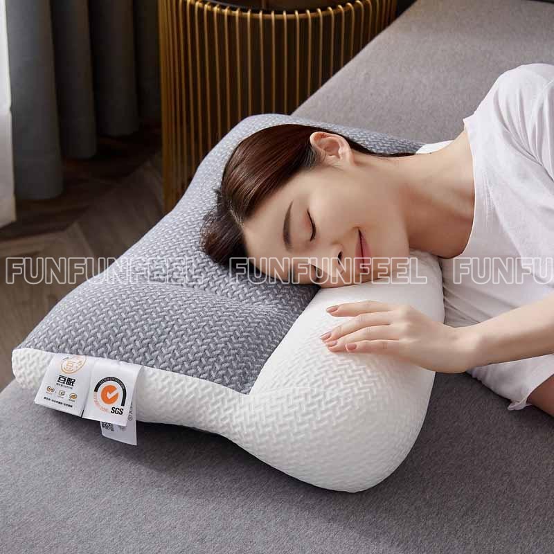 洗える枕カバー付き 低反発枕 安眠 頚椎ケア ストレッチ 横向き 快眠