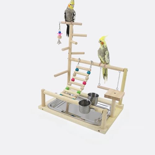 バードアスレチック 天然木製 インコ おもちゃ スタンド オカメインコ