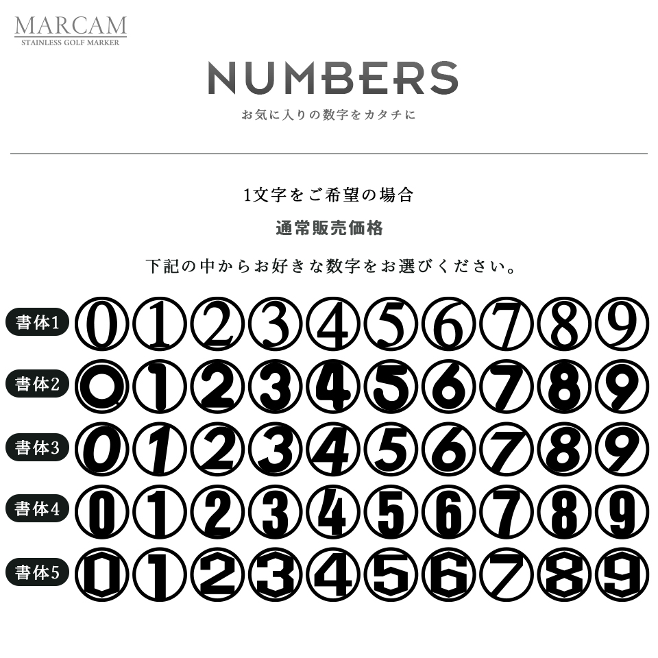 ゴルフ マーカー 名入れ マグネット 蛍光 ボールマーカー おしゃれ コンペ 景品 数字 ナンバーズ MARCAM NUMBERS(golfmarker07) | MARCAM | 06