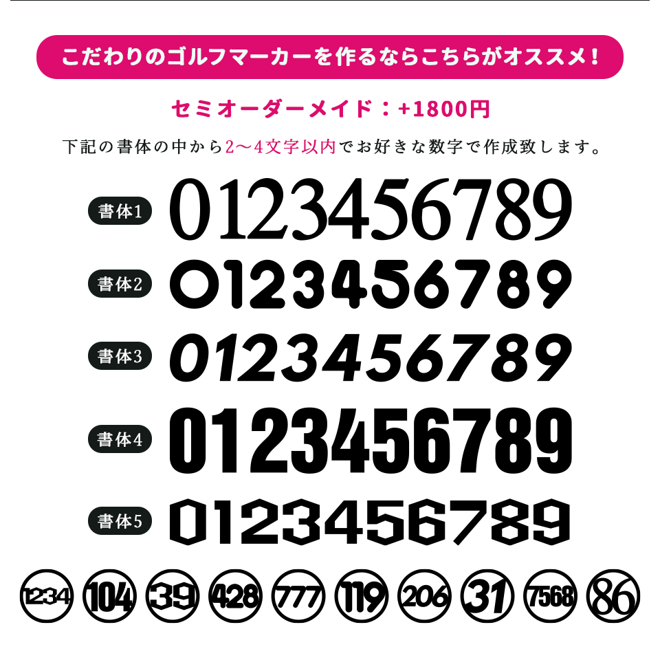 ゴルフ マーカー 名入れ マグネット 蛍光 ボールマーカー おしゃれ コンペ 景品 数字 ナンバーズ MARCAM NUMBERS(golfmarker07) | MARCAM | 07