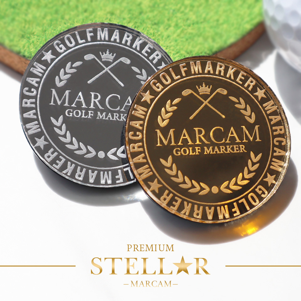 ゴルフ マーカー 名入れ マグネット ボールマーカー 大きい MARCAM PREMIUM STELLAR コンペ 景品(1個販売)(golfmarker17) | MARCAM