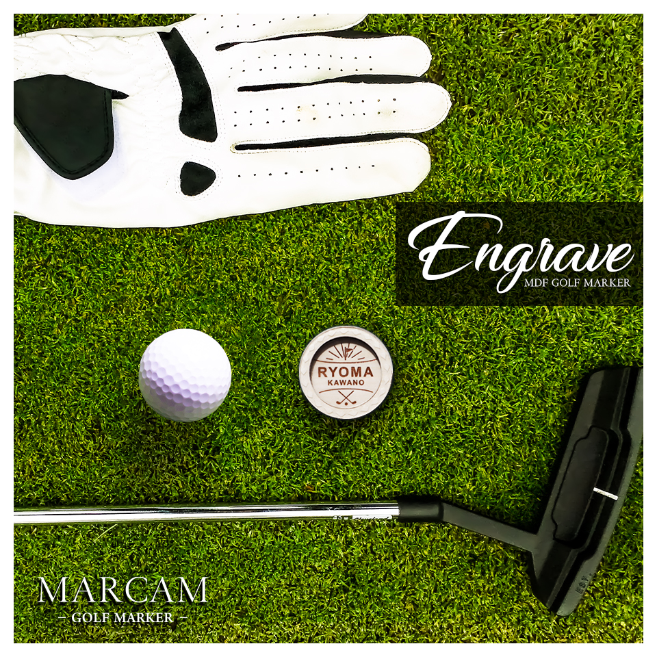 ゴルフマーカー 名入れ マグネット ボールマーカー 大きい おしゃれ コイン 木目調 プレゼント コンペ 景品 MARCAM Engrave(golfmarker37) | MARCAM | 07