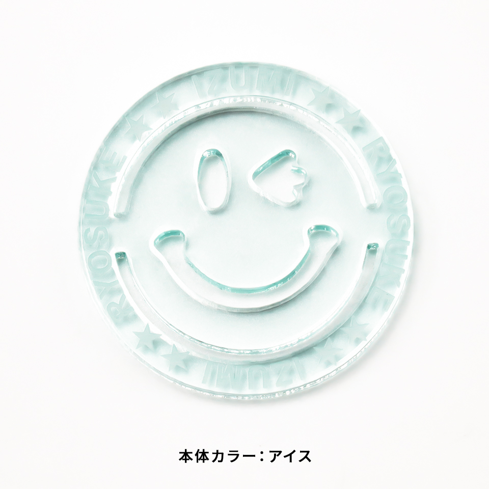 ゴルフ マーカー 名入れ 大きい スマイル ニコちゃん マーク 蛍光 おしゃれ ボールマーカー オリジナル 目立つ 見やすい EMO エモ (golfmarker41) | ブランド登録なし | 04