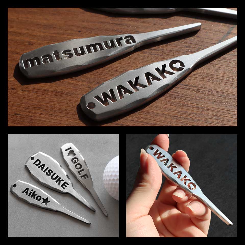 ゴルフ グリーンフォーク 1本 名入れ 高級 カラビナ リール ステンレス コンペ 景品 プレゼント マーカム MARCAM 一角 -IKKAKU-(greenfork06) | MARCAM | 15