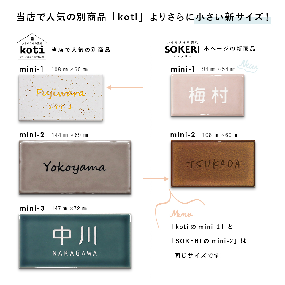 表札 タイル おしゃれ 戸建て 小さい ミニ 長方形 部屋番号 貼る 二世帯 タイル表札  北欧 ポスト(SOKERI)(tile-np13)爆買 | IDEA MAKER | 02