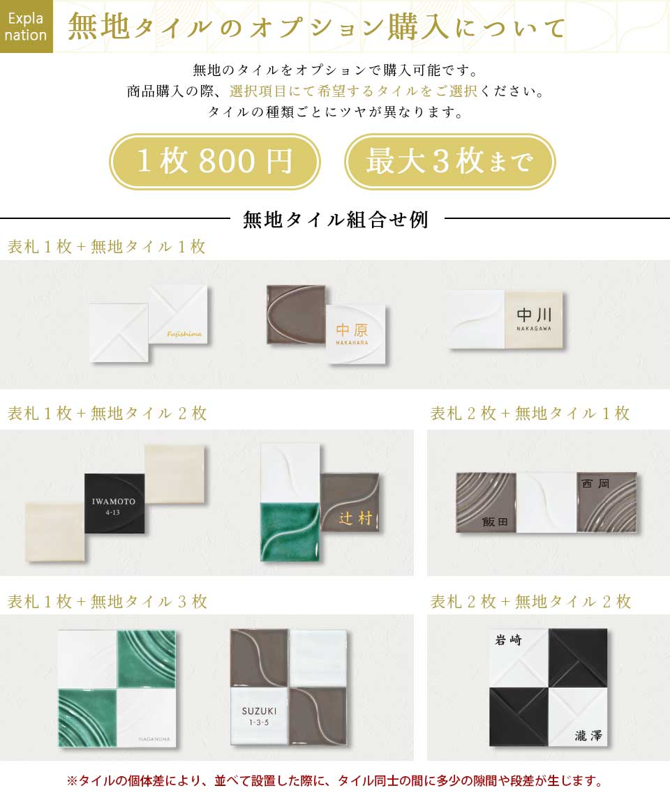 表札 おしゃれ 戸建て タイル 和風 正方形 小さい 小さめ 部屋番号 ミニ シンプル オリジナル 二世帯  ポスト(HACO)(tile-np14) | IDEA MAKER | 36