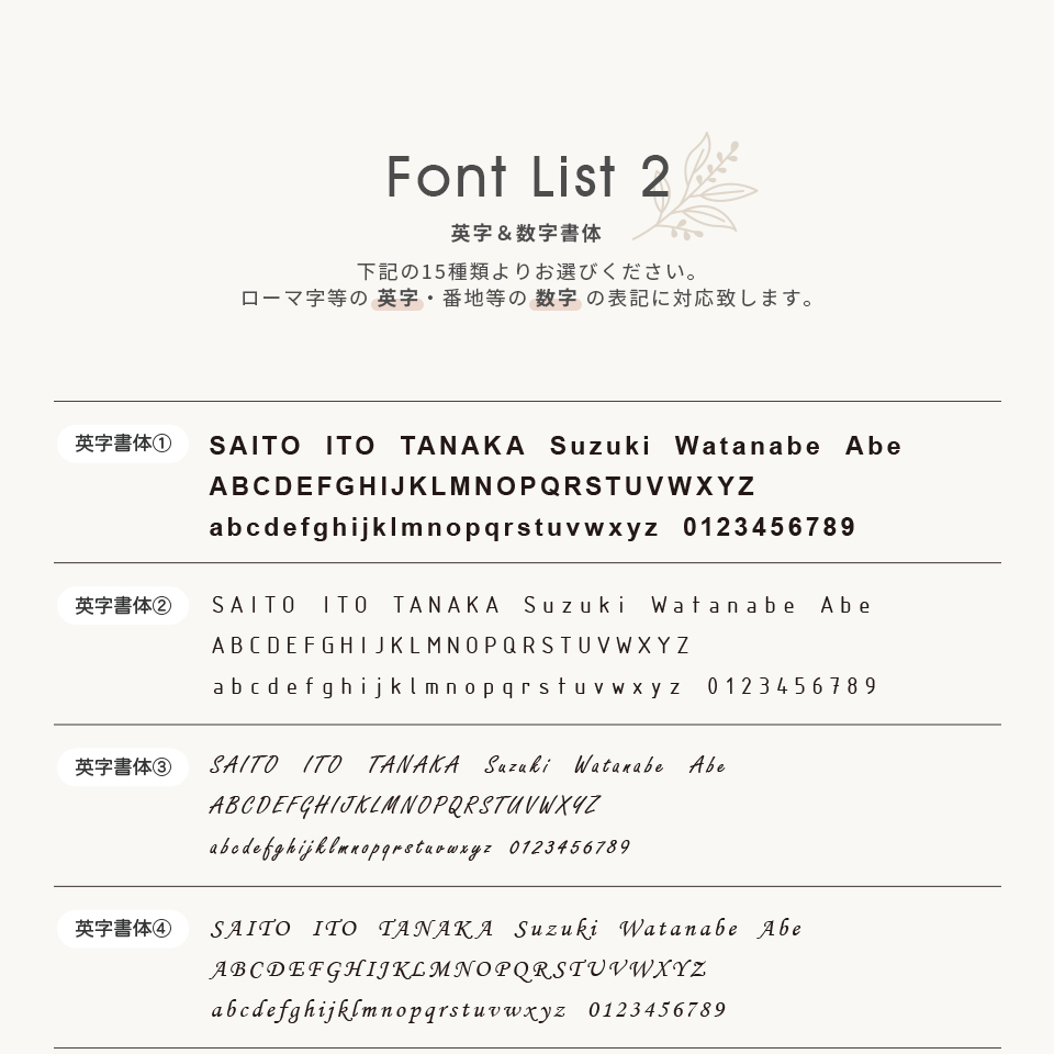表札 おしゃれ 戸建て タイル 両面テープ 貼る 貼り付け 正方形 (文字色選べるタイル表札 Botanica) (tile-np17)(#おすすめ表札) | IDEA MAKER | 17