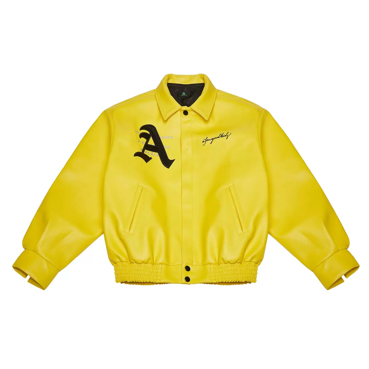 スタジャン A FEW GOOD KIDS AFGK レザージャケット afewgoodkids ラッパー 馬柄 レザー ジャケット JACKET  革ジャン 黄色 19%OFF 定価30,580円→24,760円