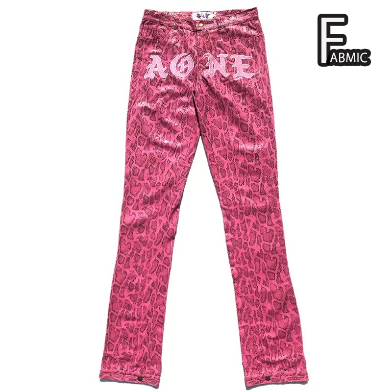 レビュー記入でプレゼント】Aone4sure メンズ レディース ユニセック パンツ PANTS スネ-ク 蛇柄 ピンク ストリート  ストリートファッション ヒップホップ ラッ