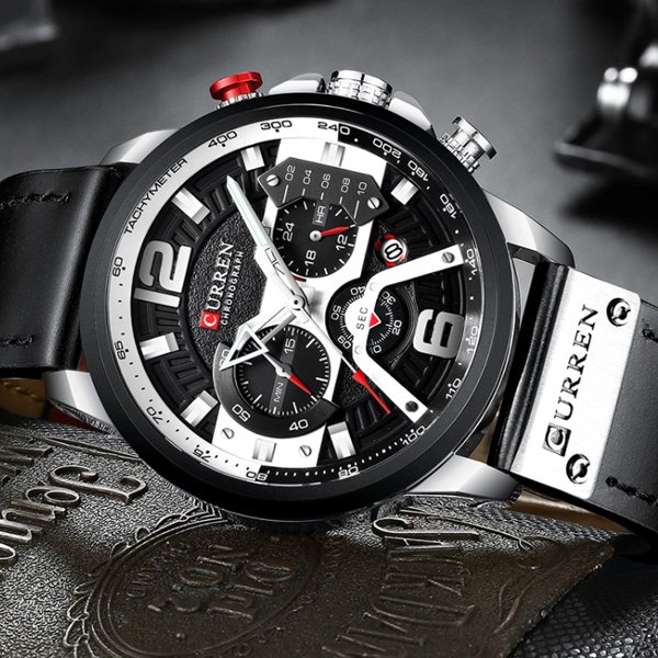標準設置料金込 シンプル ブラック Curren メンズ カレン 防水 腕時計 男性用 最終セール価格 ファッション 腕時計 アクセサリー Ekumudini Com