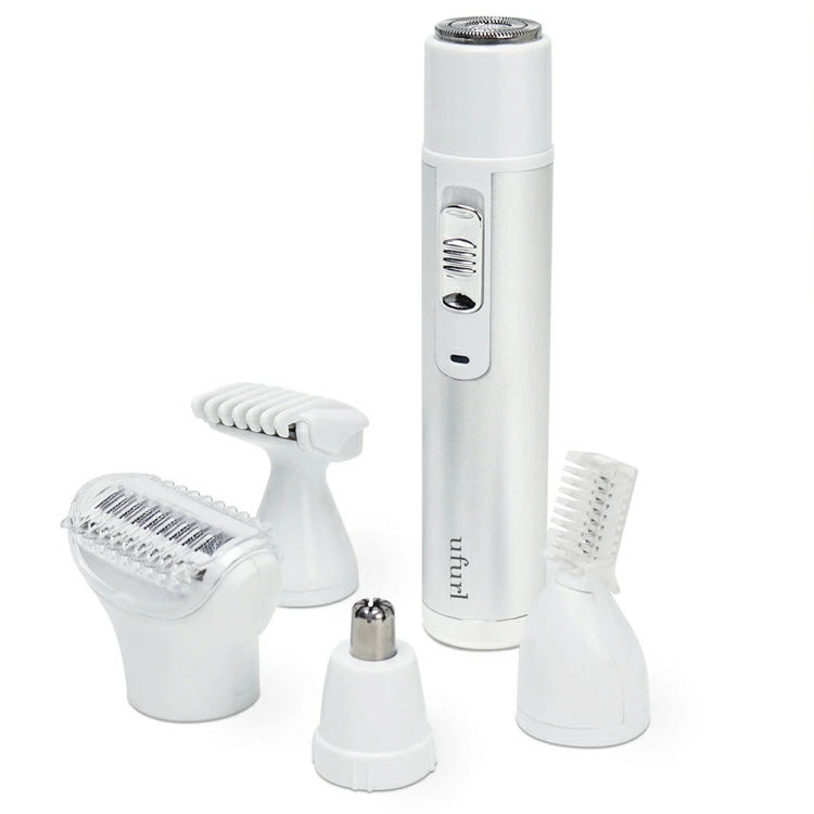 多機能ボディー、フェイシャル機器 ホワイト レディースシェーバー 充電式 5WAY ムダ毛 産毛 眉毛 鼻毛 フェイス