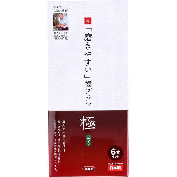 歯ブラシ ライフレンジ 磨きやすい歯ブラシ 極 ワイド ふつう 6本