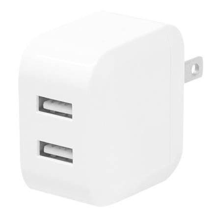 ACアダプタ USB 充電器 2.4A 2ポート Ecore A-15 プラグ スマホ