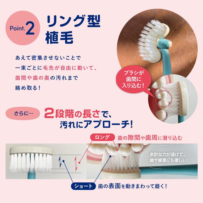 くるりんコンパクトミニ 歯ブラシ 回転ヘッド 動く毛先 奥歯 歯