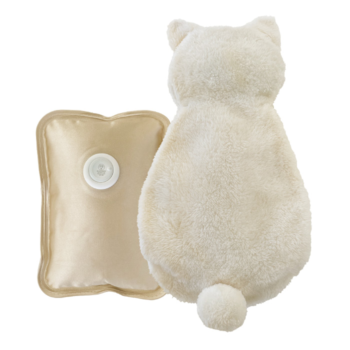 湯たんぽ ねこ型 カバー 電気ゆたんぽ 充電式 蓄熱式 お湯不要 猫型湯たんぽ 選べる4色 ベージュ アイボリー グレー ブラック 【IVEN】/ポカウォーマーねこポカ |  | 01