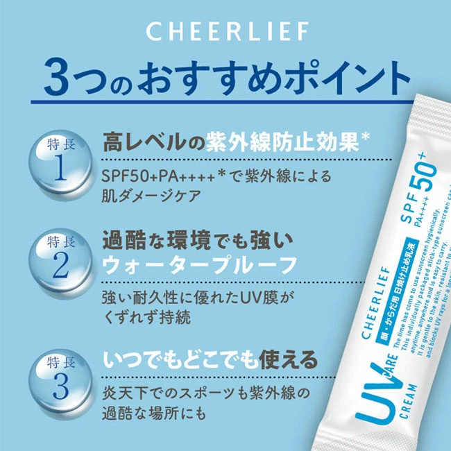 日焼け止め乳液 3g×7袋入 日焼け止めクリーム 携帯用 スティック