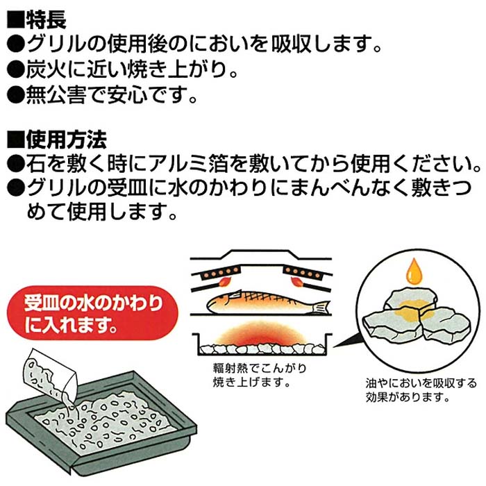 魚焼用石 5個セット 300g 水なしグリル 水なし 汚しにくい グリル敷石
