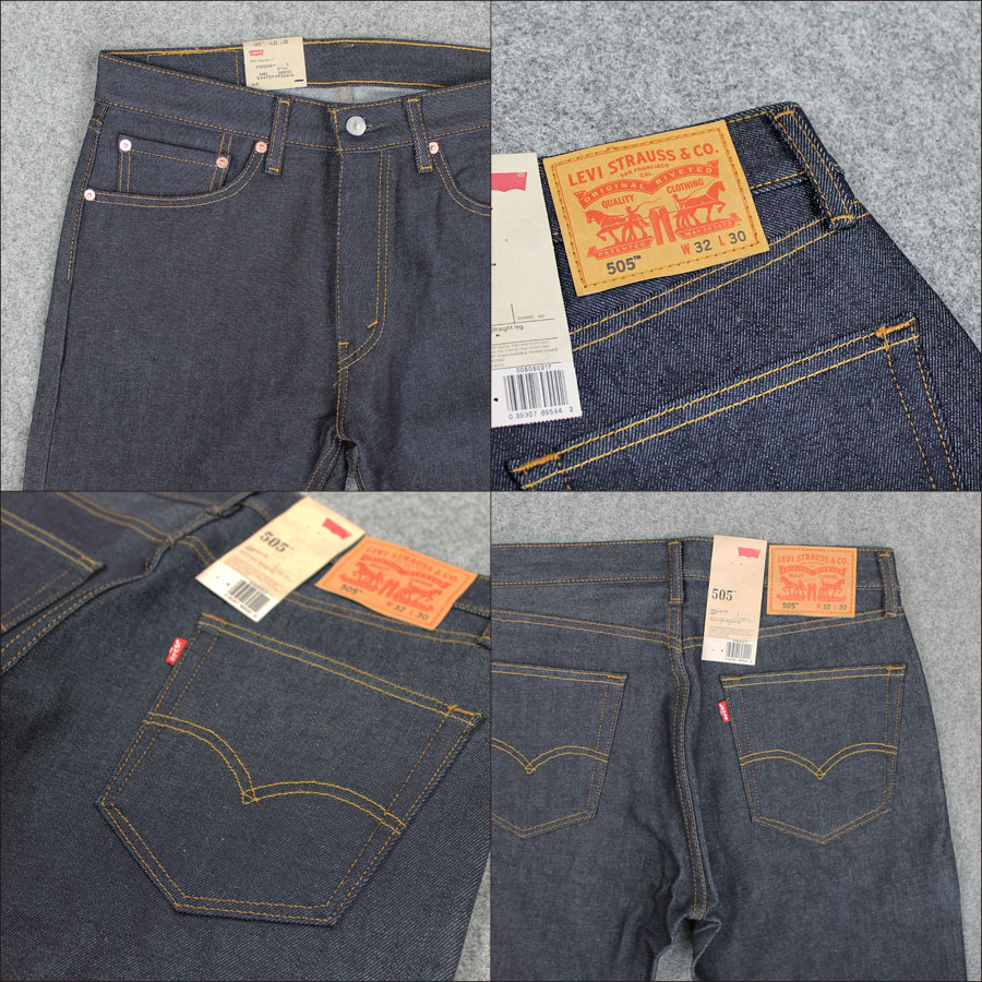 levi ` s levi s 505 - 0217 usa直線牛仔褲牛仔剛性(regid)505拉鍊