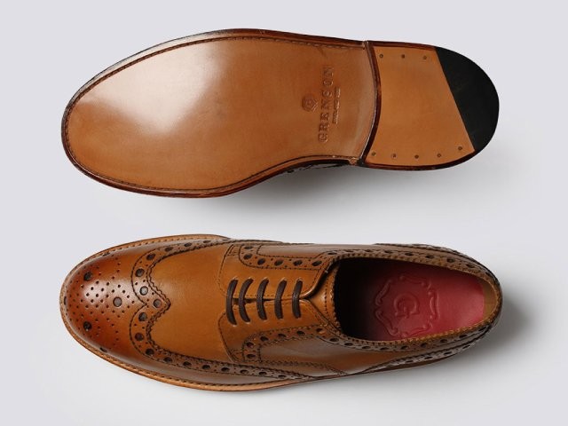 【極美品】GRENSON オックスフォードシューズ 9F ウィングチップ 茶色 GRENSON グレンソン 靴 ARCHIE アーチー ウィングチップ 110006