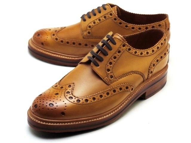 【極美品】GRENSON オックスフォードシューズ 9F ウィングチップ 茶色 fit=scale-down,w=1200