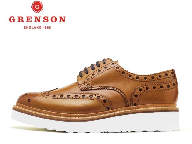 【極美品】GRENSON オックスフォードシューズ 9F ウィングチップ 茶色 GRENSON グレンソン 靴 ARCHIE アーチー ウィングチップ 110006