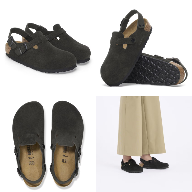 極美品 ビルケンシュトック トキオ 40 クロッグサンダル トープ レギュラー幅 BIRKENSTOCK（ビルケンシュトック） トキオ トープ ブラック ネイビー