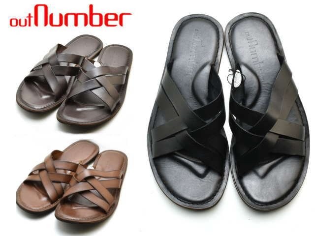 レザーサンダル メンズ OUTNUMBER アウトナンバー 本革 80000 SANDAL