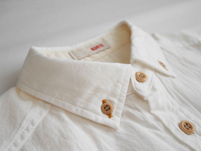 レディース 白 シャツ ブラウス トップス 日本製 襟付き オフホワイト