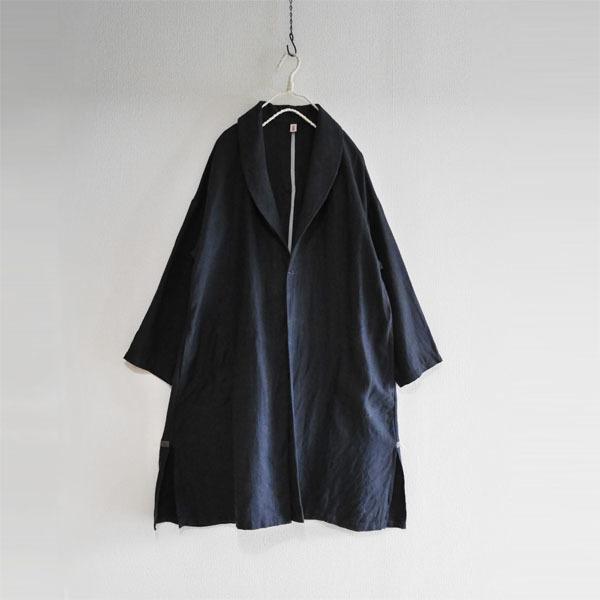 レディース リネン ロング コート スプリングコート ゆったり 麻 ショールカラー 日本製 SORTE ソルテ 40代 50代 60代