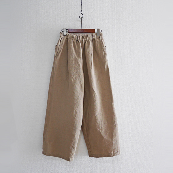 レディース ワイド ストレート パンツ オフホワイト ベージュ コットン