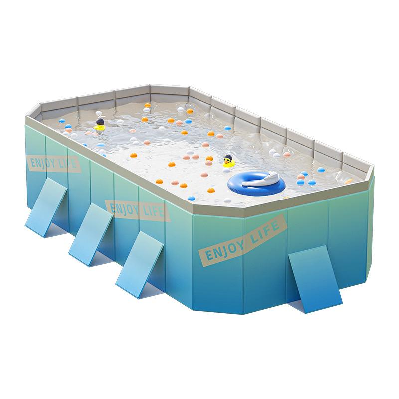2024新型 支え板付き 折り畳み プール 家庭用 ビニールプール プール 3m 2m 水遊び 大型 折り畳み式 プール キッズ プール 組み立て プール 空気入れ不要 プール_4
