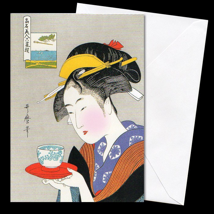 送料無料 グリーティングカード ポストカード 絵葉書 和風 歌麿