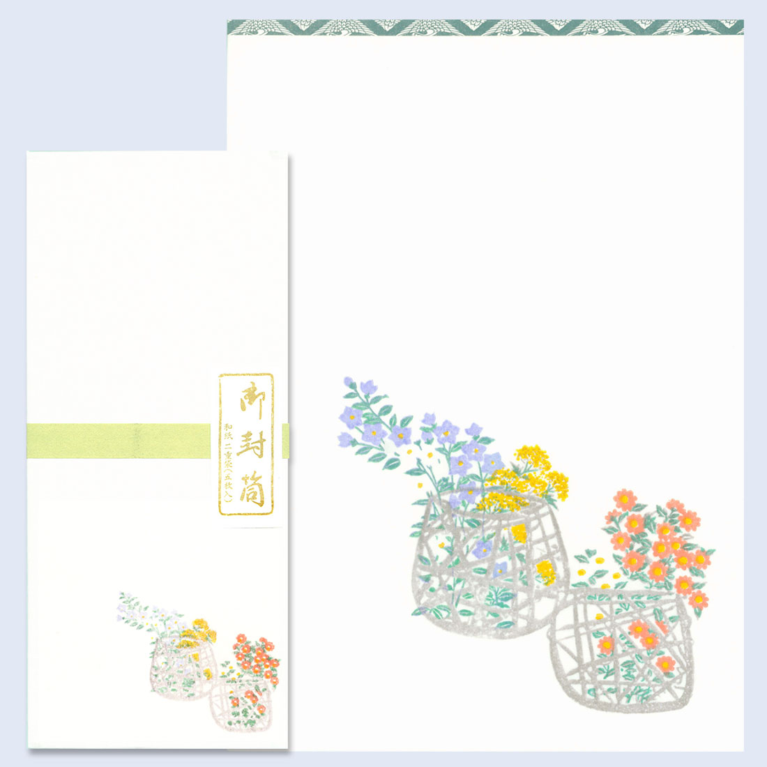 一筆箋 封筒 便箋 夏 7月 お中元 お礼 暑中見舞い 残暑見舞い