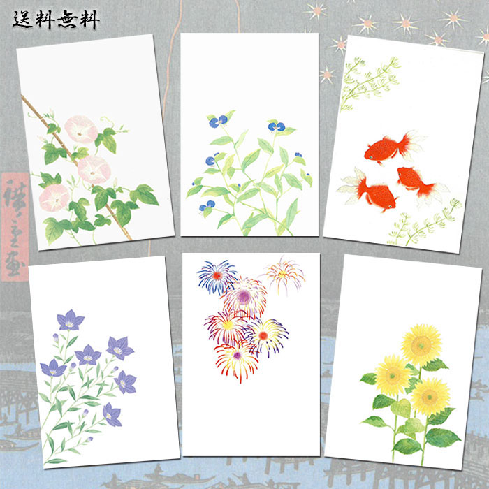 暑中見舞い はがき セット 花きらら 和風
