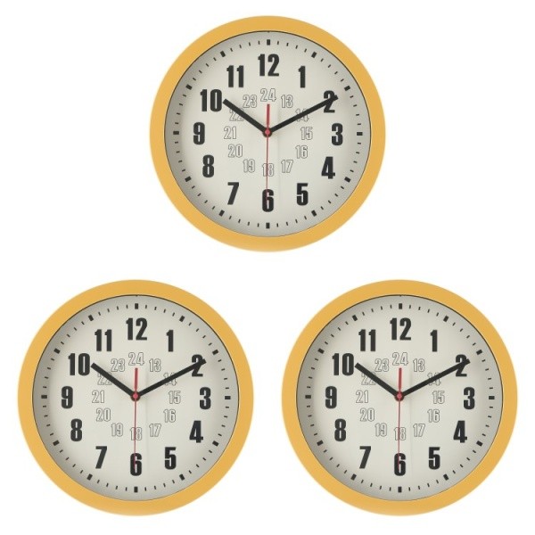 得まとめ買い】 カラフル デザイン 掛時計 直径30cm 同色3個セット