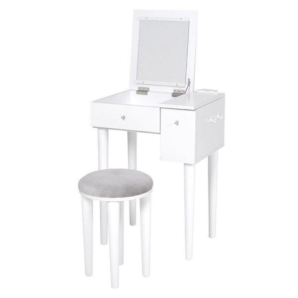 天面開閉式 ドレッサー デスク チェア セット コンパクト 鏡台