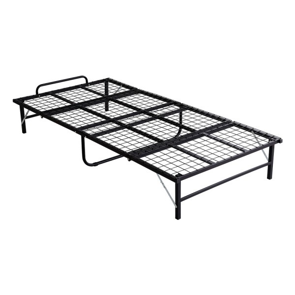 コンパクト収納☆4つ折り 折りたたみパイプベッド耐荷重100kg