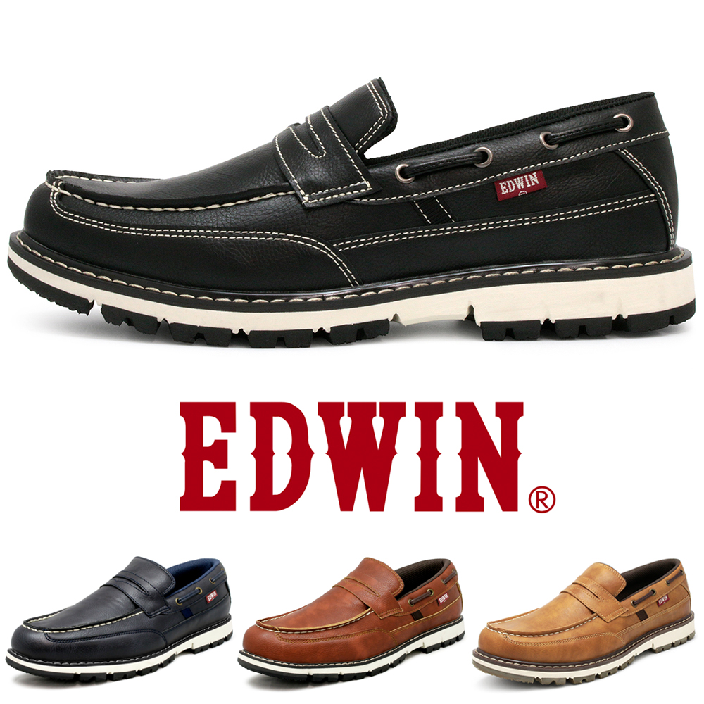 EDWIN（エドウィン） スリッポン メンズシューズ 防水 靴 カジュアル