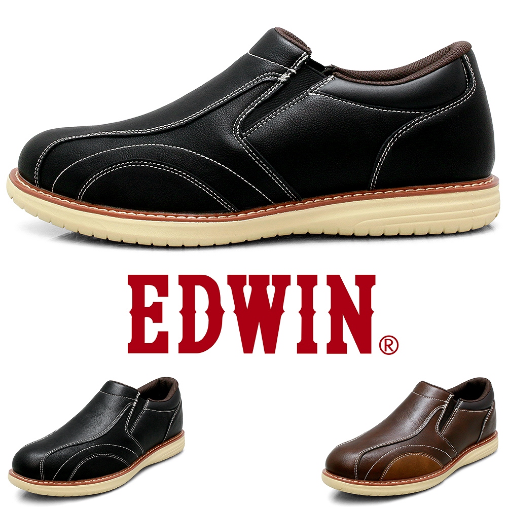 EDWIN（エドウィン） 靴 メンズ シューズ 防水 スリッポン カジュアル