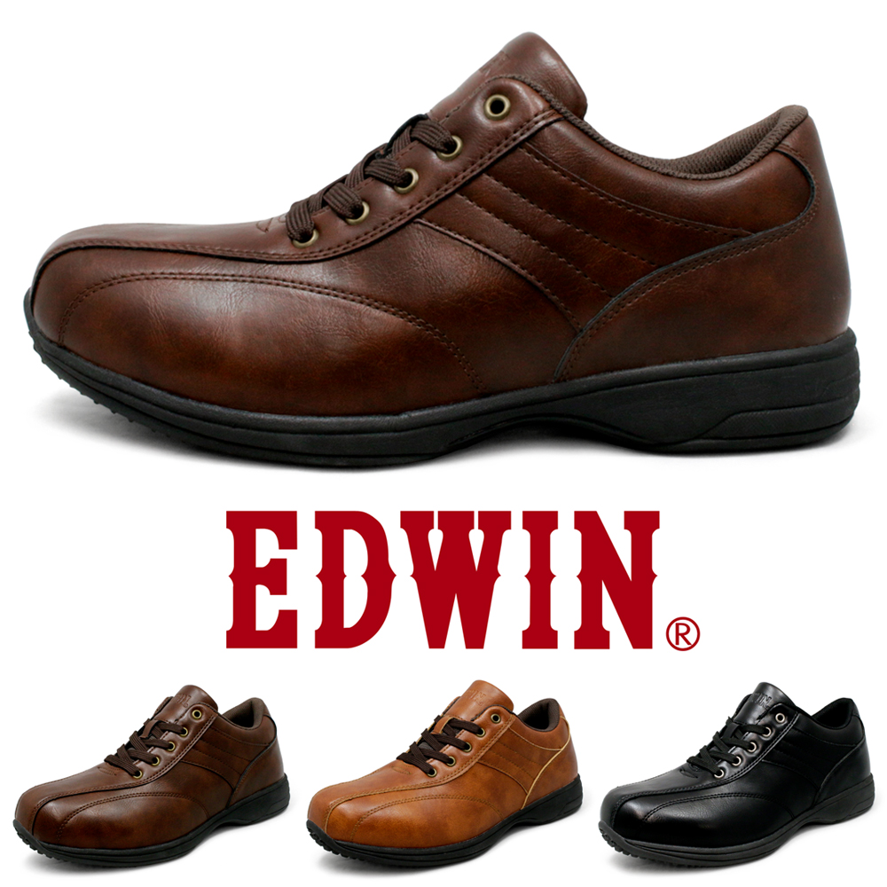EDWIN 革靴 カジュアルシューズ 防水 ビジネス スニーカー メンズ