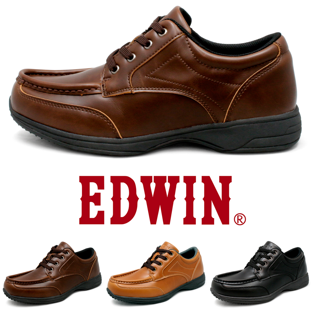 EDWIN 靴 メンズ カジュアルシューズ スニーカー ビジネス ウォーキングシューズ モックトゥ ...