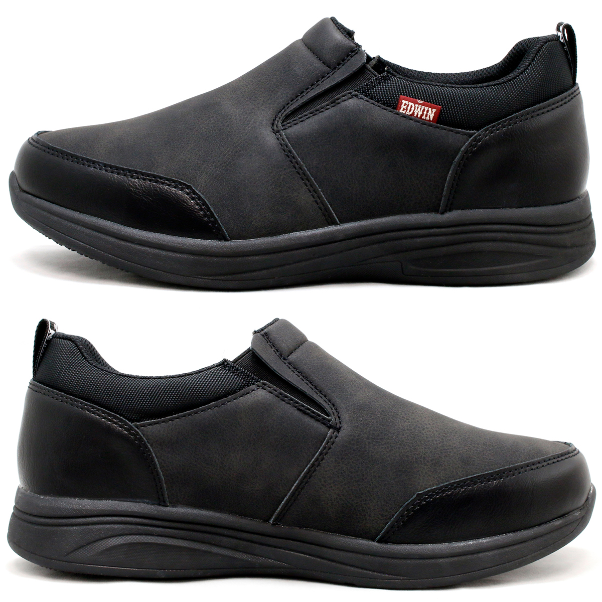 EDWIN（エドウィン） スニーカー 幅広 甲高 6E スリッポン メンズ 防水
