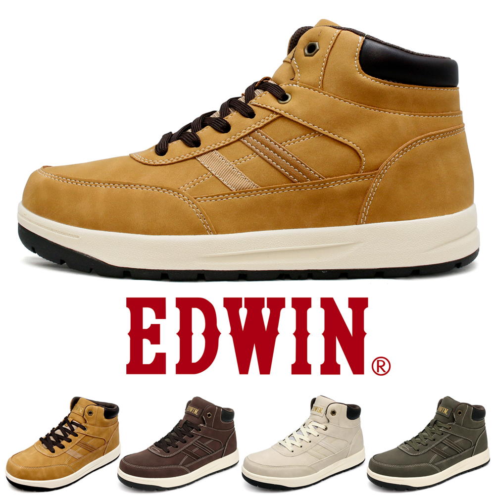 EDWIN（エドウィン） スニーカー メンズ ハイカット 防水 シューズ