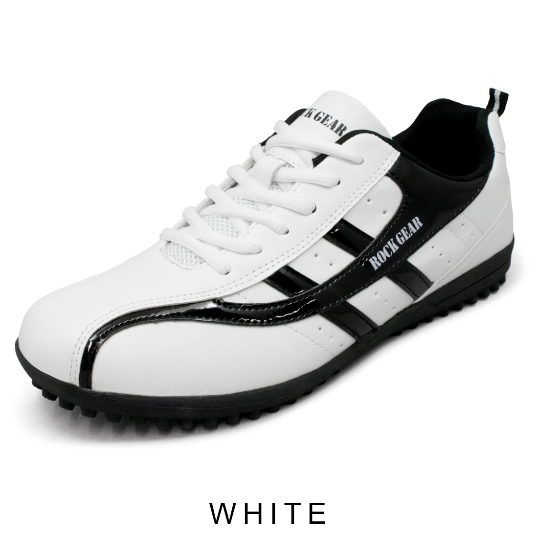 RG ゴルフシューズ 白 黒 スパイクレスシューズ メンズ 軽量 耐滑 紐靴 紳士靴 黒 白 ROCKGEAR ロックギア rg710