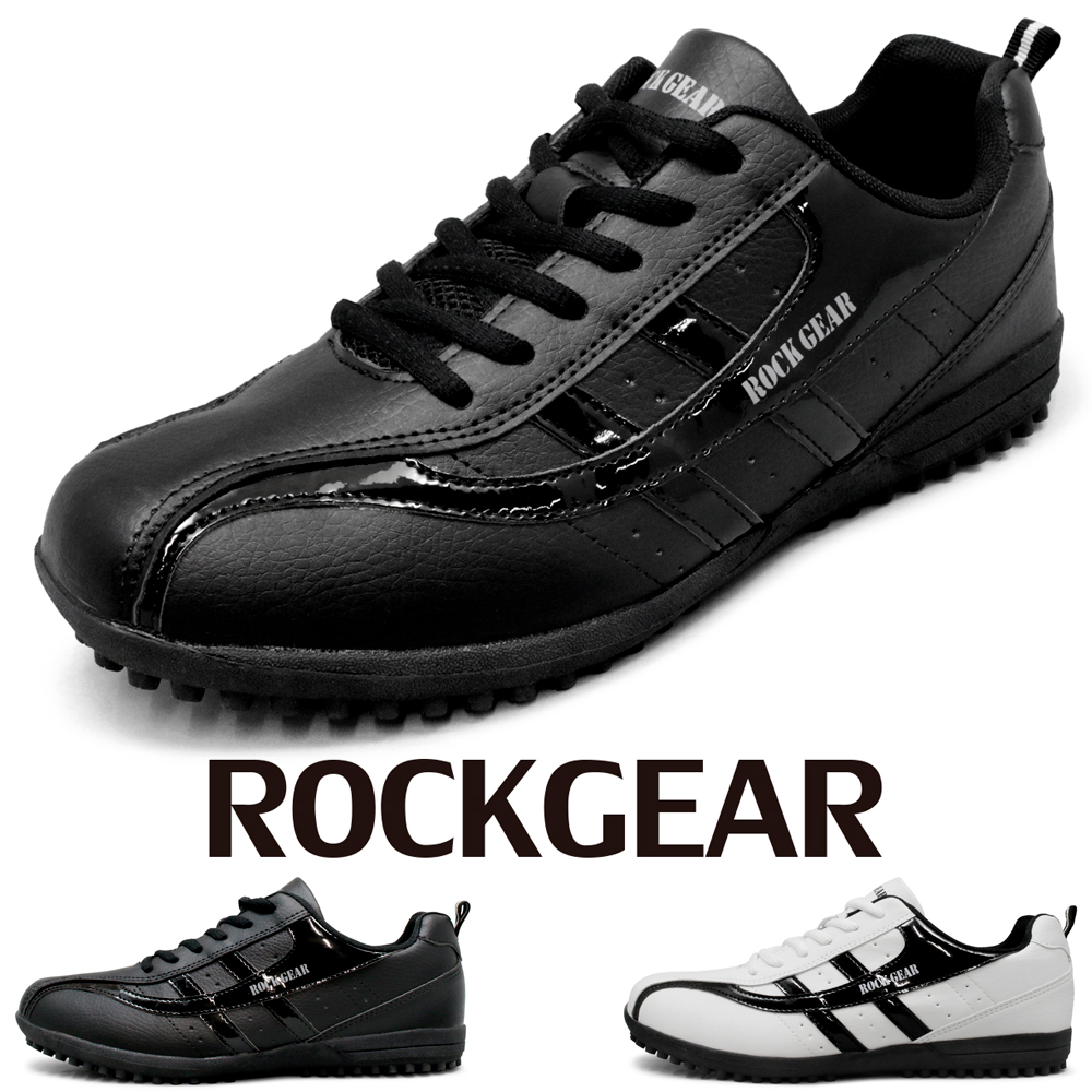 RG ゴルフシューズ 白 黒 スパイクレスシューズ メンズ 軽量 耐滑 紐靴 紳士靴 黒 白 ROCKGEAR ロックギア rg710