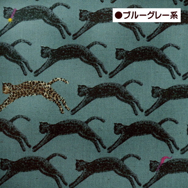 綿麻 シーチング 生地 青海波 猫 せいがいは 猫柄 ときどき